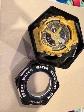 Gold Sport Water-Resistant Men’s Watch